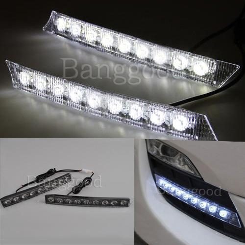 2*9 led daytime running driving light drl car fog lights for benz audi bmw