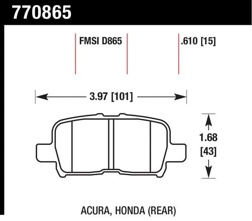 Hawk performance 770865 premium oes; disc brake pads 01-08 mdx odyssey pilot