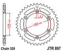 Jt rear sprocket fits ktm 300 mx 300mx 1990-1992 42t