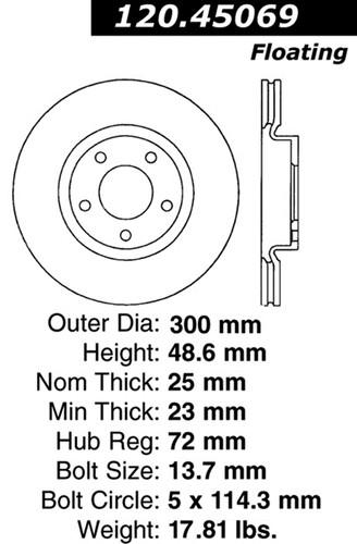 Centric-power slot 126.45069sr stoptech sport rotors