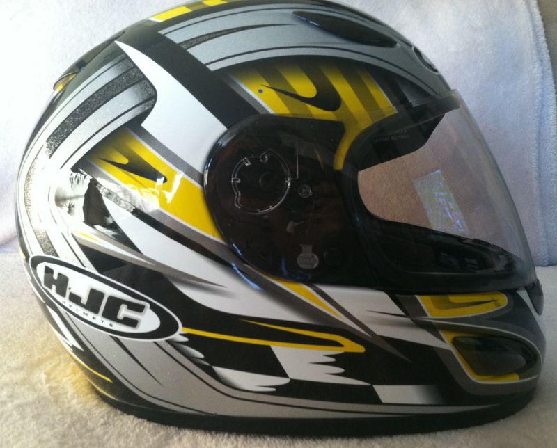 Hjc cl-14 yellow black white silver size xl l motorcycle bike helmet