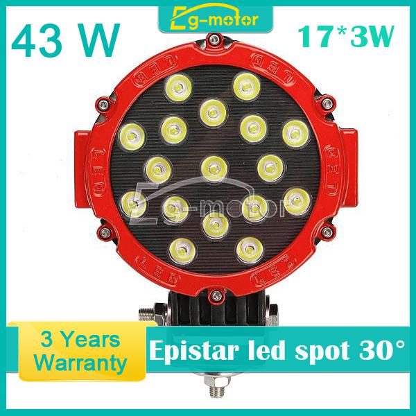 43w spot beam led work light lamp offroad atv boat truck tractor jeep 12v 24v