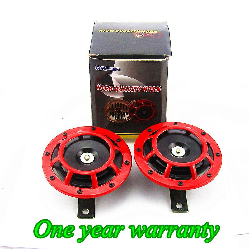 2pc red super tone loud grille mount compact electric blast horn kit for subaru