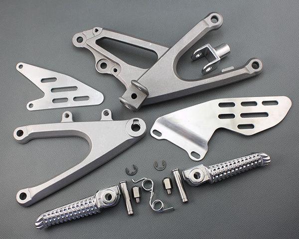 Silver front rider foot pegs footrest bracket for yamaha yzf r1 2007-2008