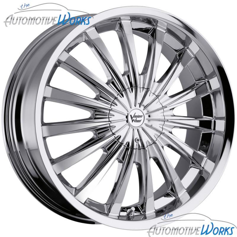 1 - 22x8.5 vision shattered 5x115 +9mm chrome wheel rim inch 22"