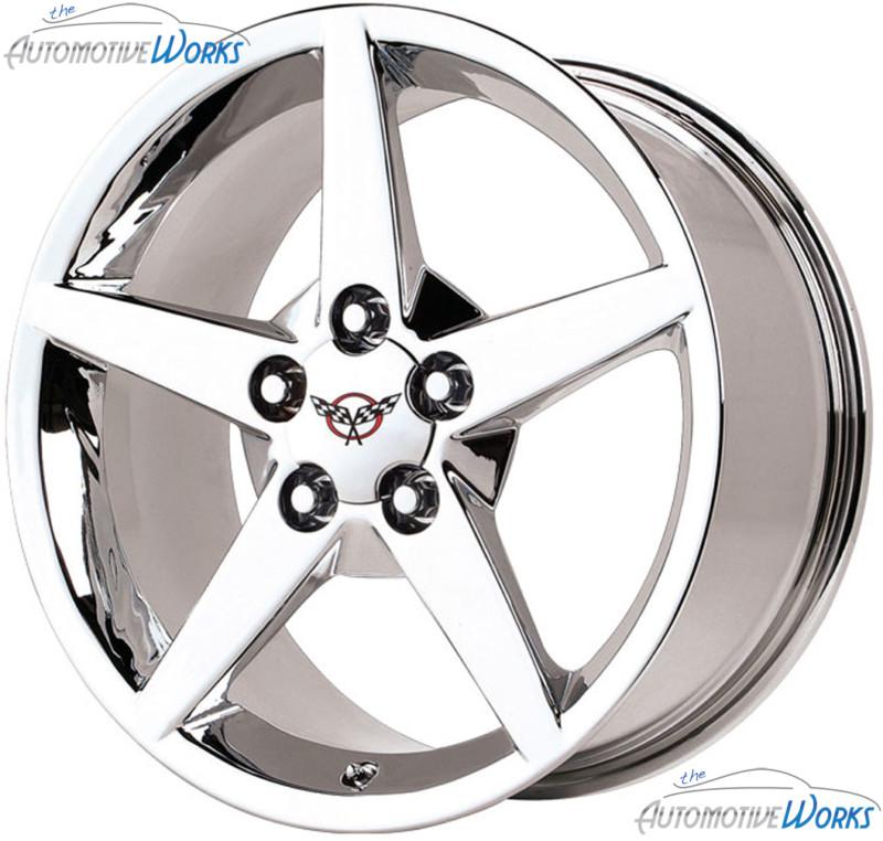 1 - 18x10.5 replica corvette c6 5x120.65 5x4.75 +58mm chrome wheel rim inch 18"