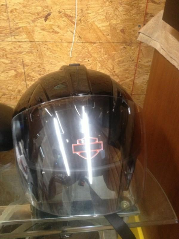 Harley davidson hd-j1v 3/4 motorcycle helmet w/retractable face shield