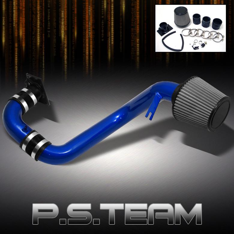 02-05 lancer 2.0l blue aluminum cold air intake+stainless washable cone filter