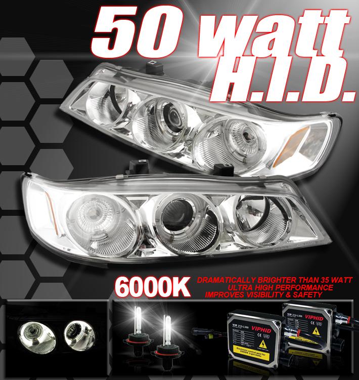 94-97 honda accord halo led projector headlight+50w hid