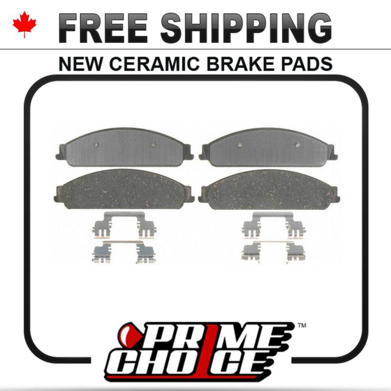 New premium complete set of front ceramic disc brake pads with shims