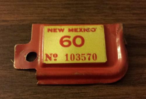  vintage 1960 new mexico removable metal license plate corner tag ford chevy