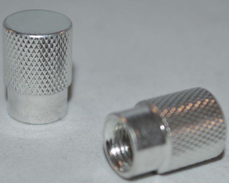 2 billet aluminum "chrome knurled" valve stem caps for harley davidson wheels