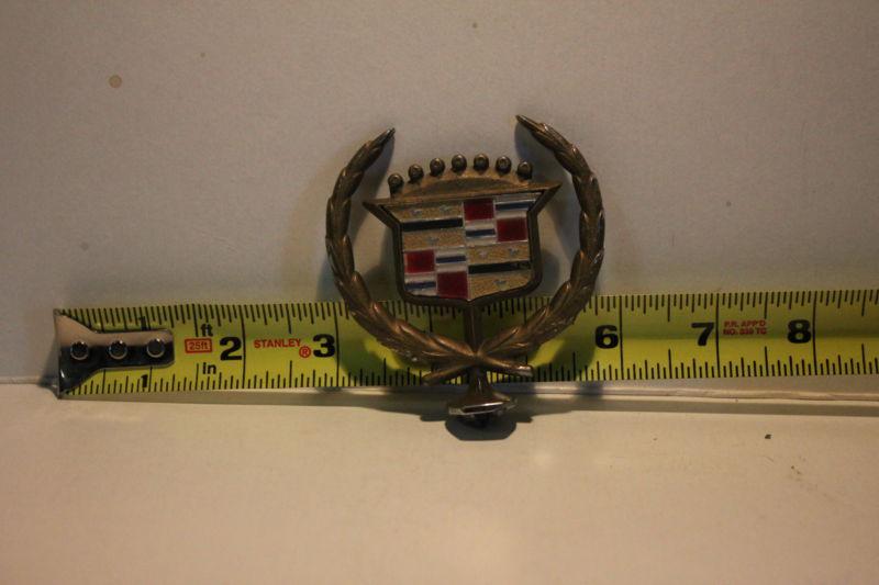 Old car emblem cadillac small base painted removed from junk car many years ago