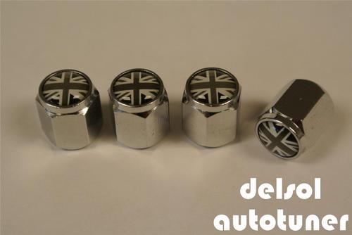 For mini union jack cooper s hex car valve stem caps (set of 4 pcs) dust cap b/w