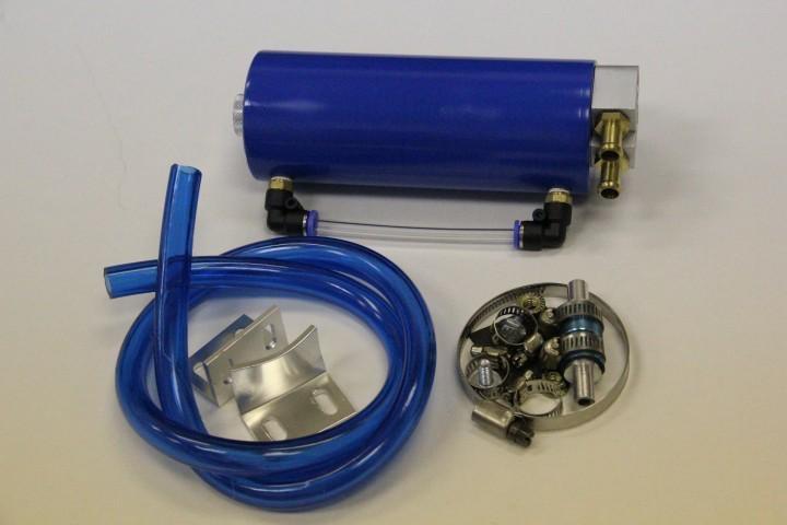 Blue universal high quality/capacity billet aluminum oil catch reservoir tank