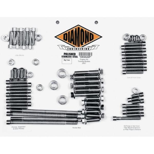 Diamond engineering groove polished stainless engine kit pb617s