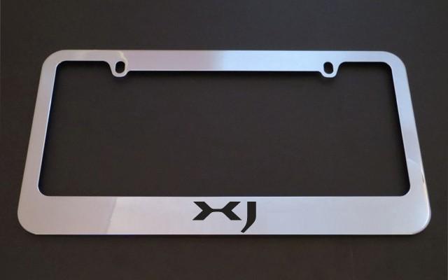 1 brand new jaguar xj chrome metal license plate frames + screw caps