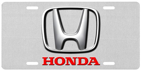 Honda glossy silver .045" aluminum car license plate