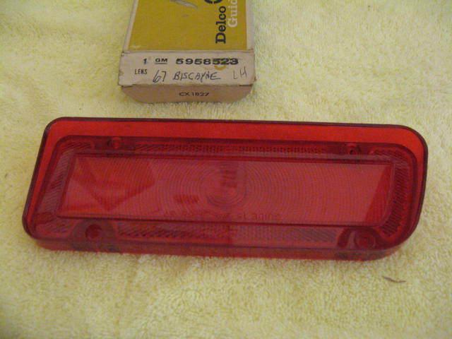 1967 chevy biscayne taillight lens   lh   nos