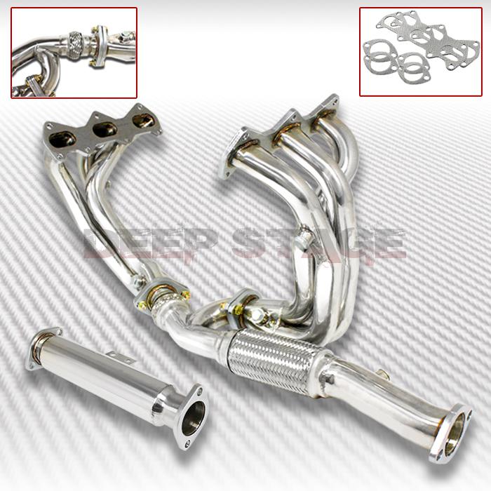 Ss tubular exhaust manifold header extractor 03-06 gk delta v6 6cyl 2.7l gt/se