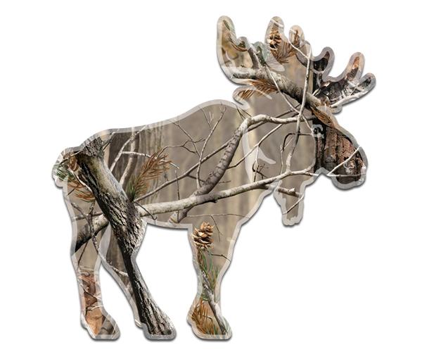 Moose decal 5"x5" hunting camo bull camouflage hunter vinyl sticker (rh) zu1