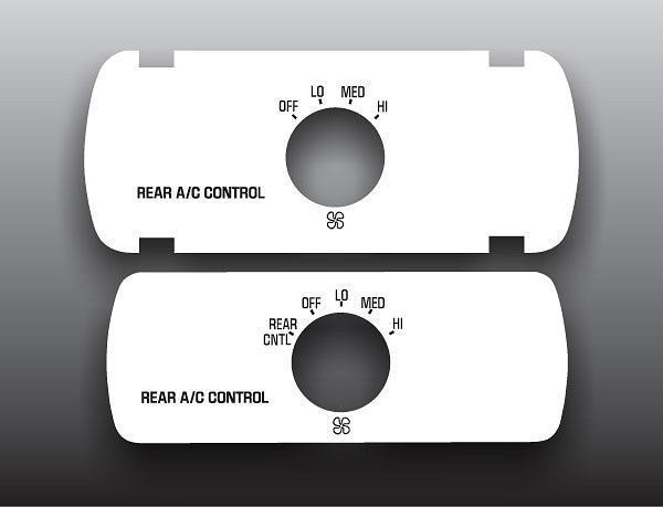 1999-2000 cadillac escalade rear white heater control overlay hvac