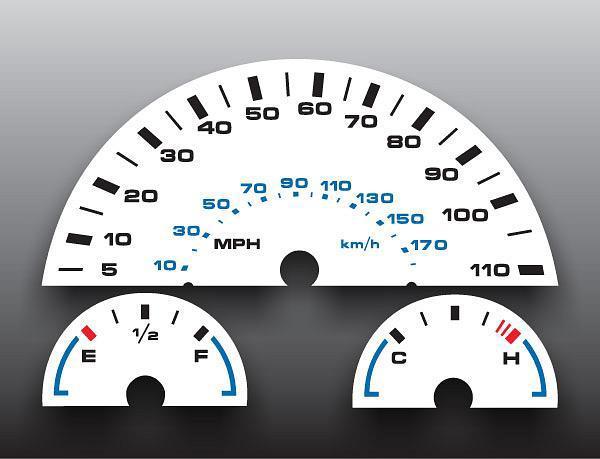 1994-1996 oldsmobile cutlass ciera instrument cluster white face gauges