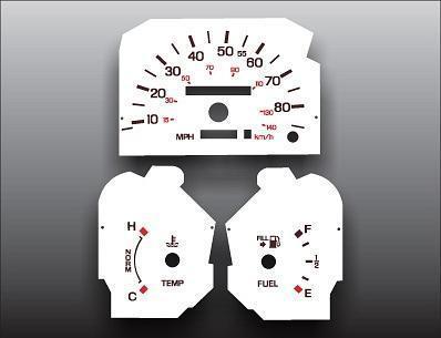 1989-1993 ford thunderbird non tach instrument cluster white face gauges