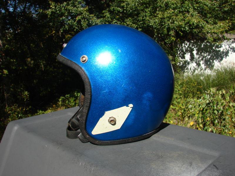 Vintage blue metal flake helmet,size s, ama approved group 1 :free ship 