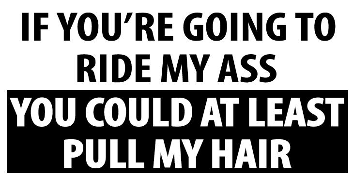 Ride my ass pull my hair funny decal car window vinyl sticker free usps shipping