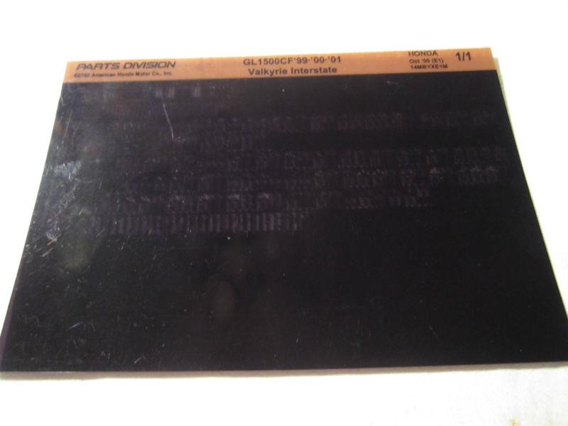 1999-2001 honda motorcycle gl1500cf valkyrie interstate microfiche part catalog 