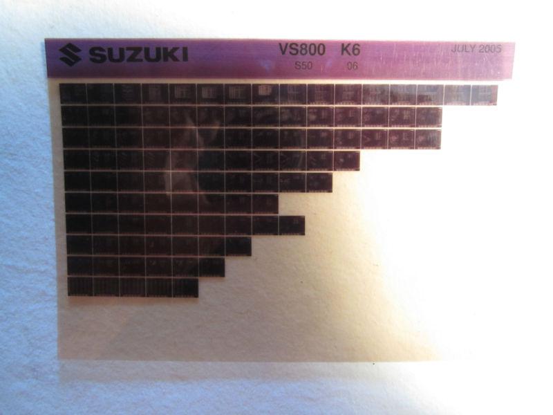 2006 suzuki motorcycle vs800 s50 k6 microfiche parts catalog vs 800