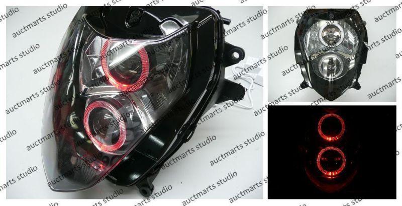 Suzuki gsx-r 1000 03-04 halo angel eye projector bi-xenon headlamp red d