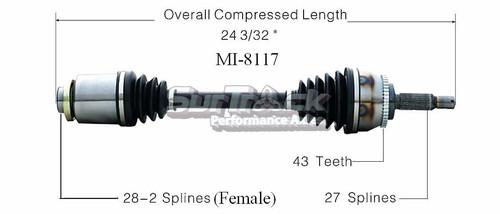 Surtrack perf axles mi-8117 cv half-shaft assembly-new cv axle shaft