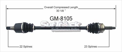 Surtrack perf axles gm-8105 cv half-shaft assembly-new cv axle shaft