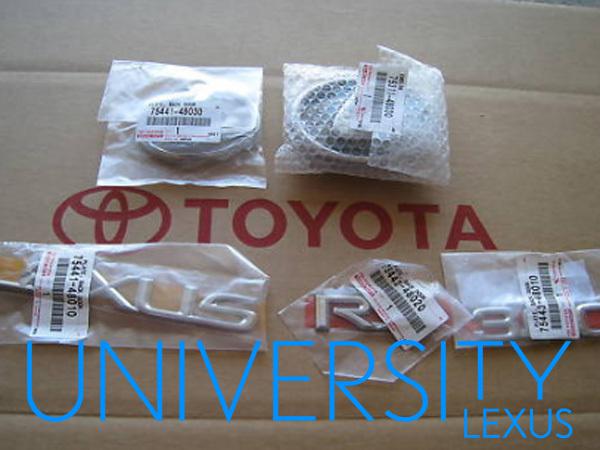 New, oem original chrome emblem, badge kit 2001, 2002 & 2003 rx300, rx