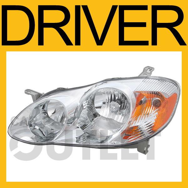 03-04 toyota corolla head light lamp assembly left driver side new ce le l/h