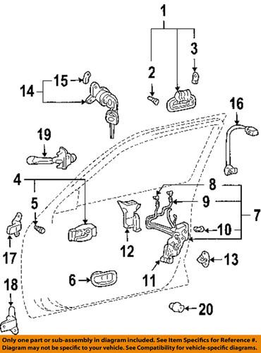 Toyota oem 69303ac050 door lock kit-lock assembly