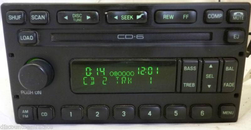 04-07 ford mercury radio 6 disc cd mp3 player 5l3t-18c815-fj f150 mustang * oem