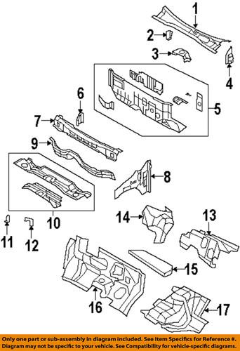 Mopar oem 5109366ac cowl-cowl side panel