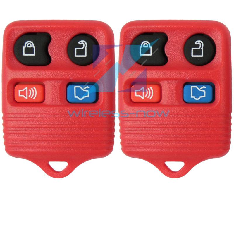 2 new red replacement remote keyless entry key fob transmitter clicker pod