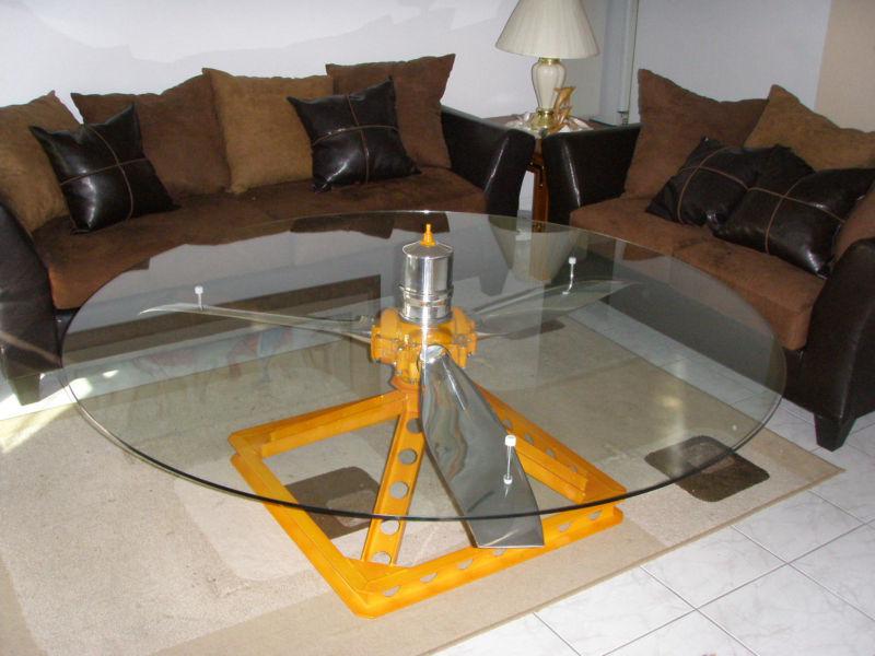 Aircraft hartzell propeller furniture art beautiful hand crafted coffee table
