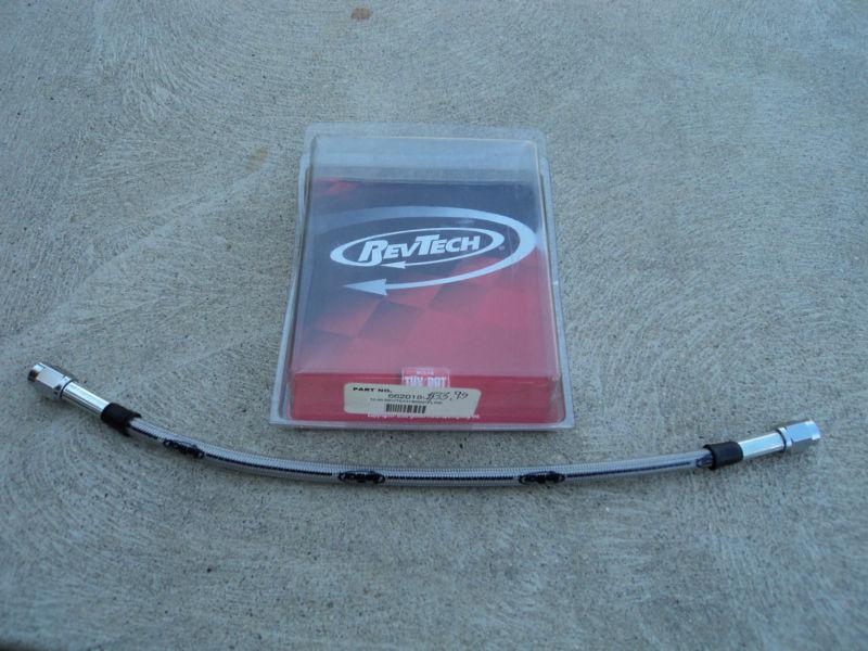 Harley steel braided brake line clear coated 12"  revtech # 662018