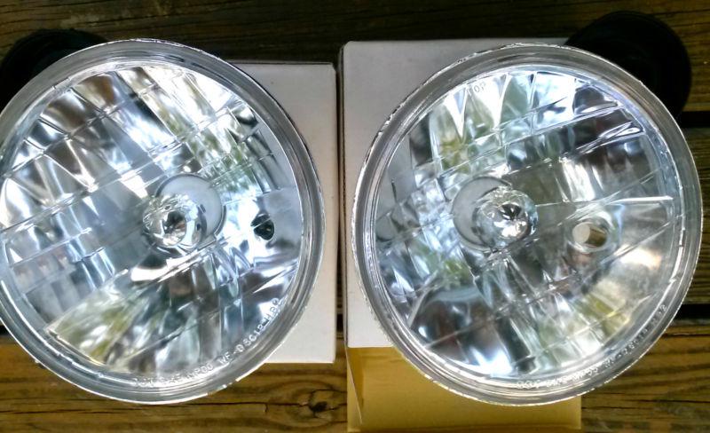 1968-1974 chevrolet camaro headlights 7 inch round diamond cut chrome * new *