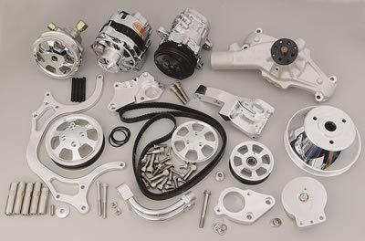 Billet specialties pulley kit serpentine aluminum polished chevy big block kit