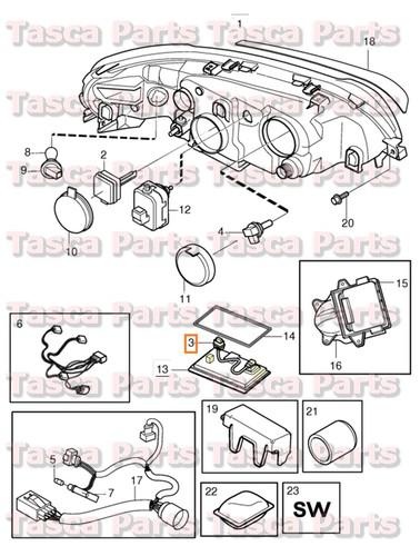 New oem lh driver side gas headlamp light harness 2007-2014 volvo s60 v70 v70xc