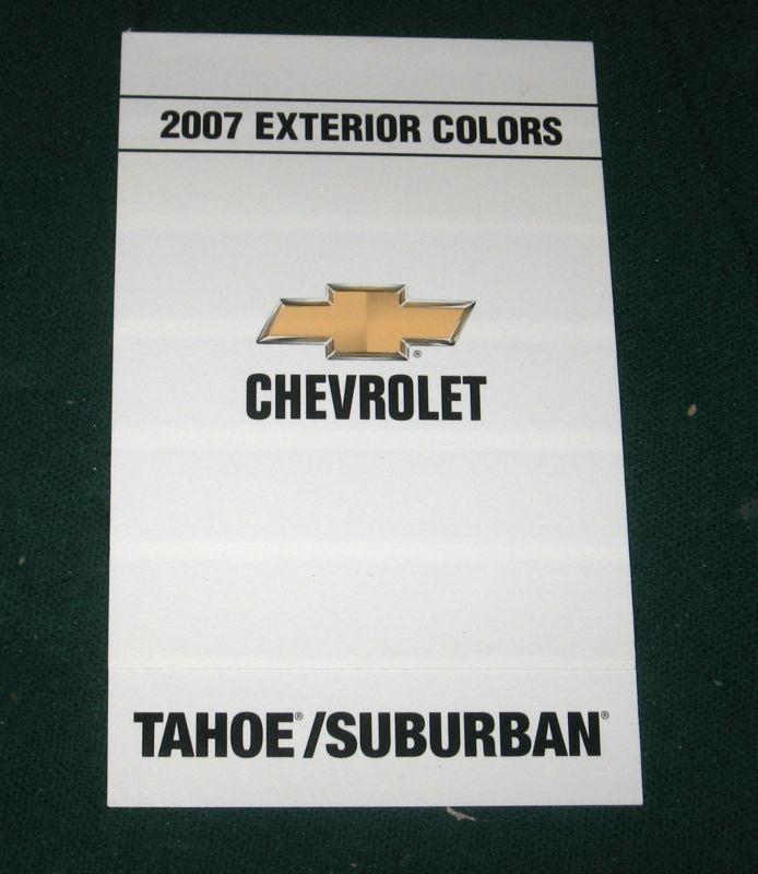 2007 chevy tahoe / suburban color chart; with 9 original paint chips; original