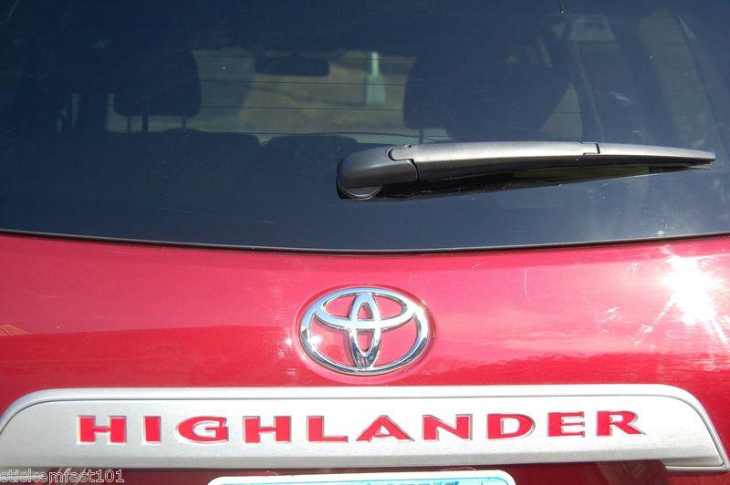 Toyota highlander rear panel liftgate inlay decals 08 09 2010