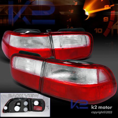 Depo 1992-1995 honda civic 2dr/4dr jdm red/white tail lights