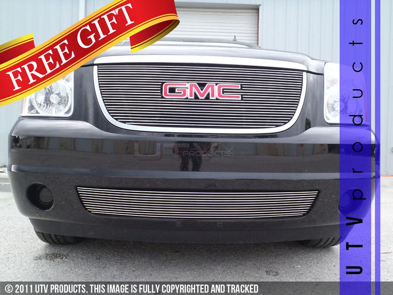 2007 - 2011 gmc yukon upper & bumper 2pc combo billet grille kit chrome 07 08 09